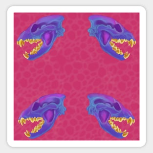 Diaphonized Hyena Skull Gold Teeth Raspberry Sticker